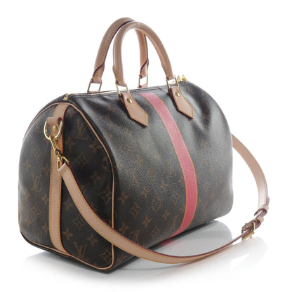 Louis Vuitton Mon Monogram Speedy Bandouliere 30 Fuchsia and Orange 3 of 8