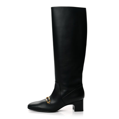 Hermes Calfskin Daphne Boots 36.5 Black 1 of 7