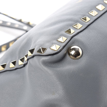 Valentino Garavani Vitello Small Rockstud Tote Grey 15 of 22