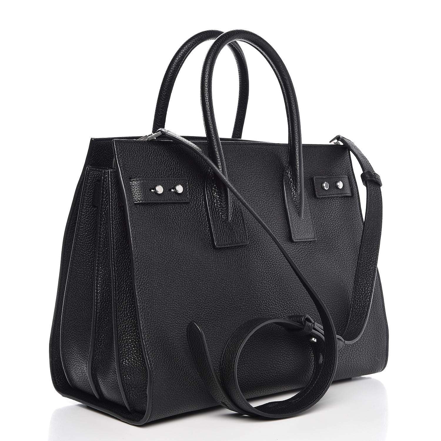 Saint Laurent Grained Calfskin Small Supple Sac De Jour Black 4 of 9