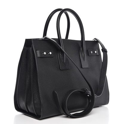 Saint Laurent Grained Calfskin Small Supple Sac De Jour Black 4 of 9