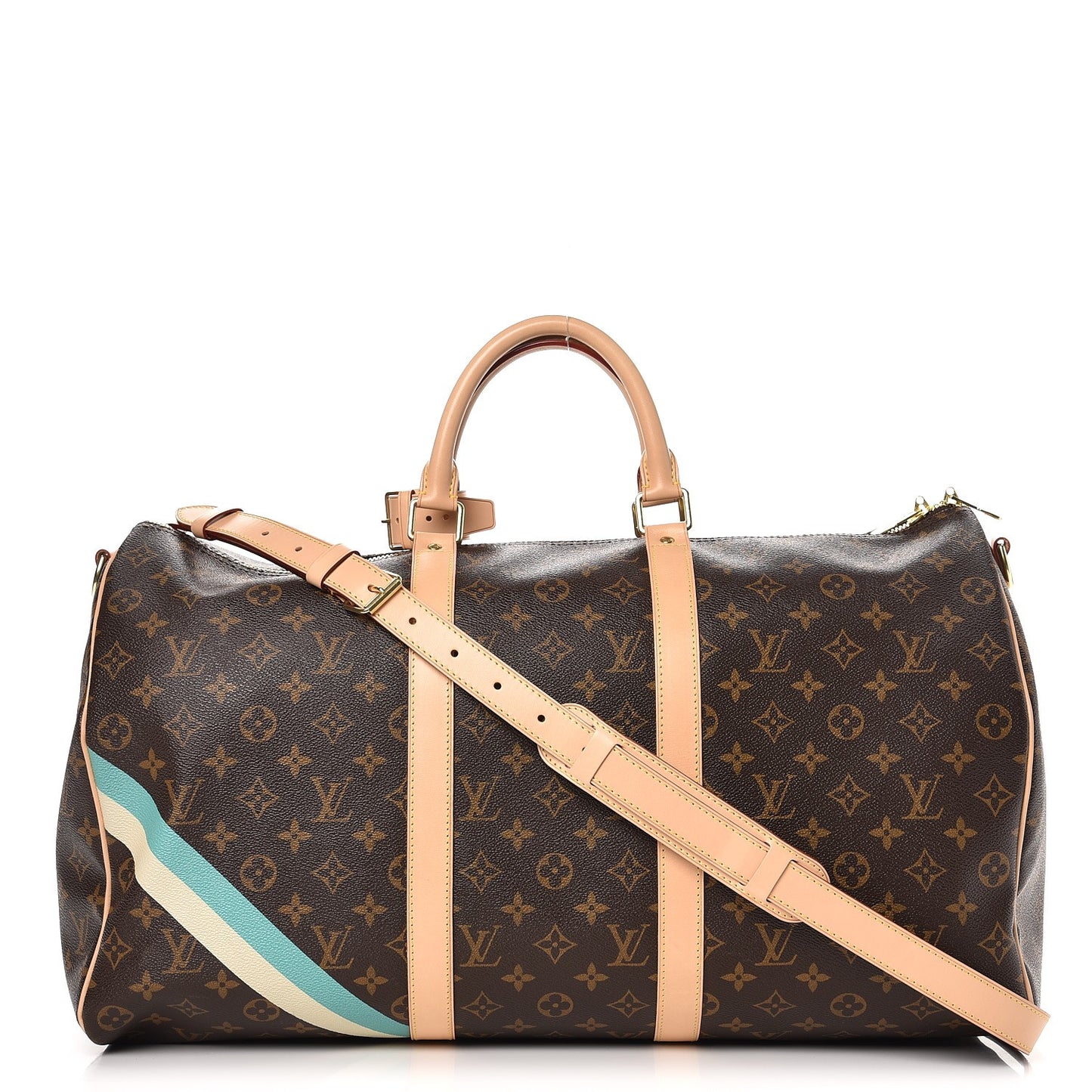 Monogram My LV Heritage Keepall Bandouliere 50 White Vert Clair