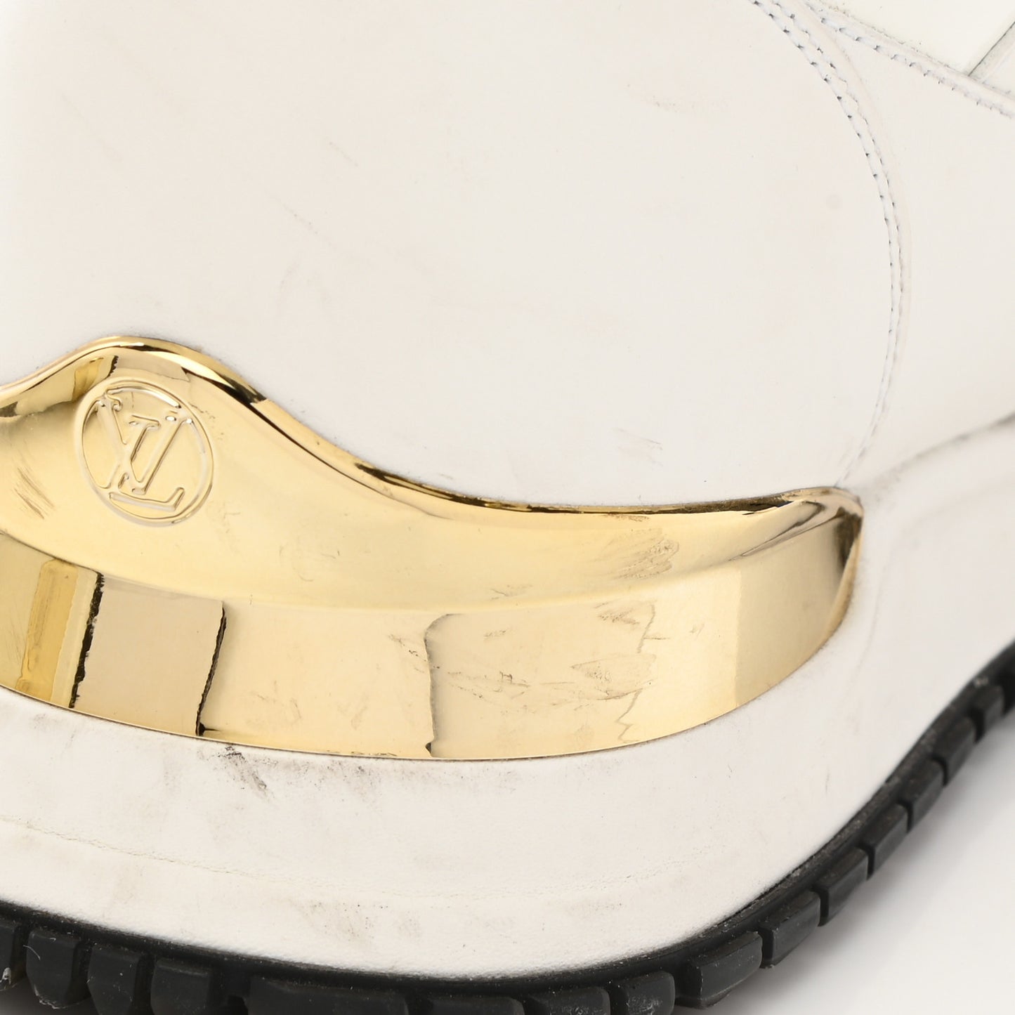 Calfskin Monogram Run Away Sneakers 38.5 White