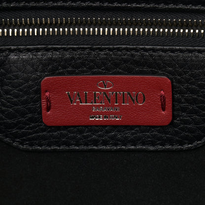 Valentino Garavani Grained Calfskin Small Rockstud Shoulder Tote Black 6 of 8
