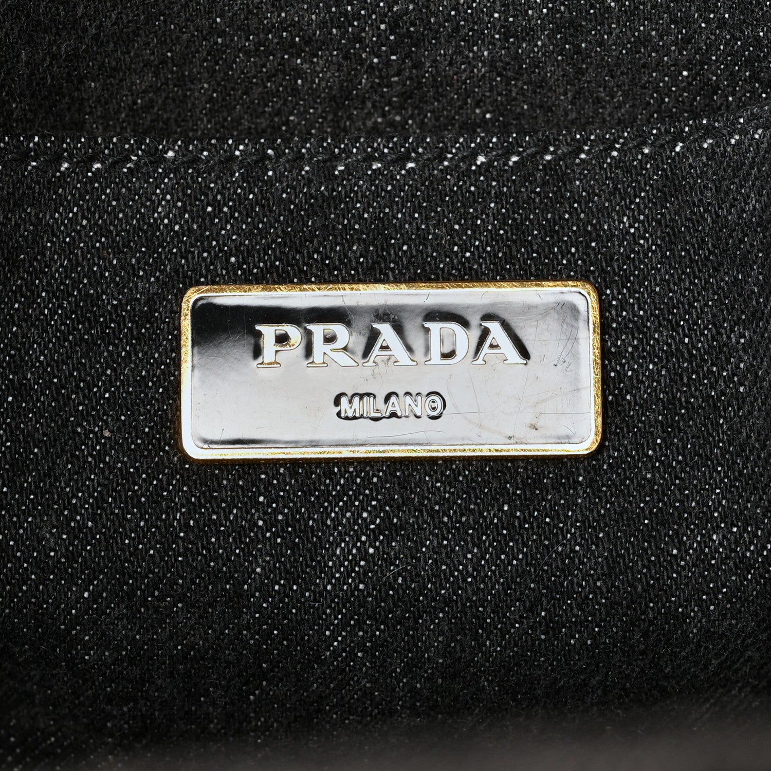 Prada Denim Small Logo Tote Black 5 of 8