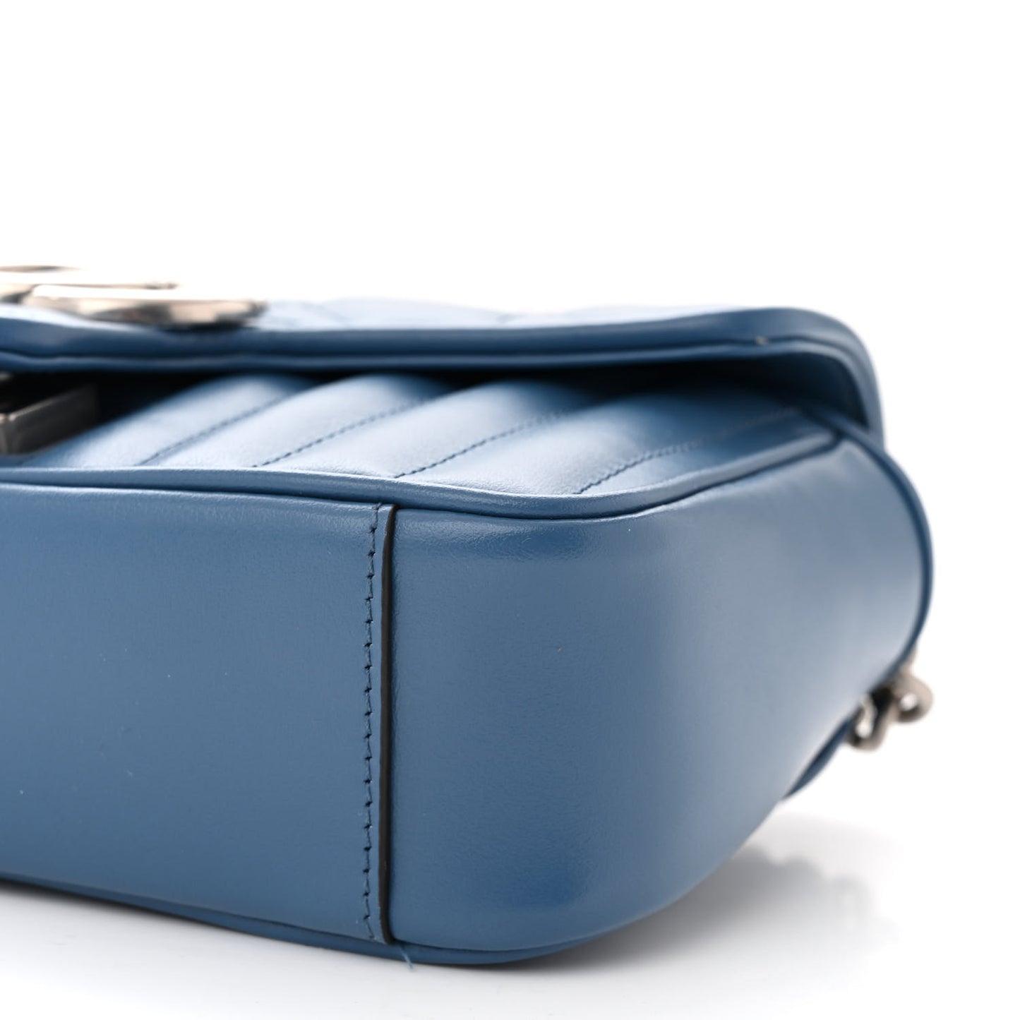 Calfskin Matelasse Aria Mini GG Marmont Shoulder Bag Clear Blue