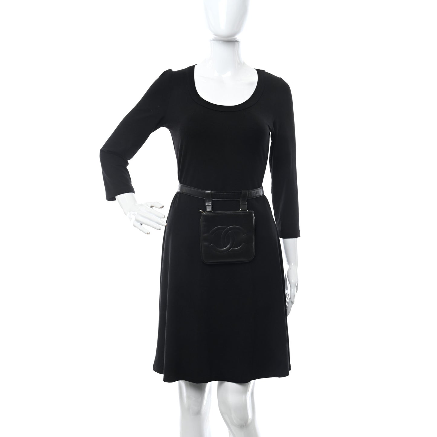 Lambskin CC Waist Belt Bag 75 30 Black