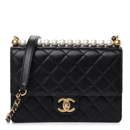 Chanel Lambskin Quilted Small Chic Pearls Flap Black 1 of 12