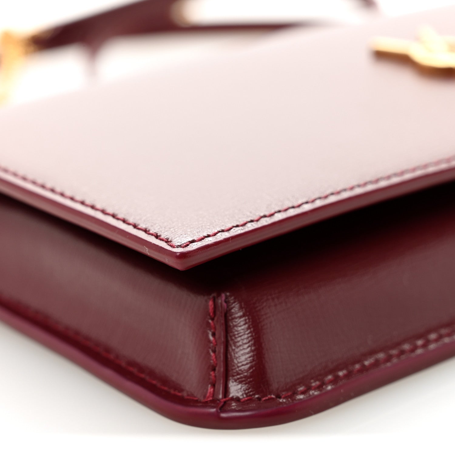 Saint Laurent Smooth Calfskin Monogram Phone Holder Crossbody New Dark Bordeaux 9 of 10