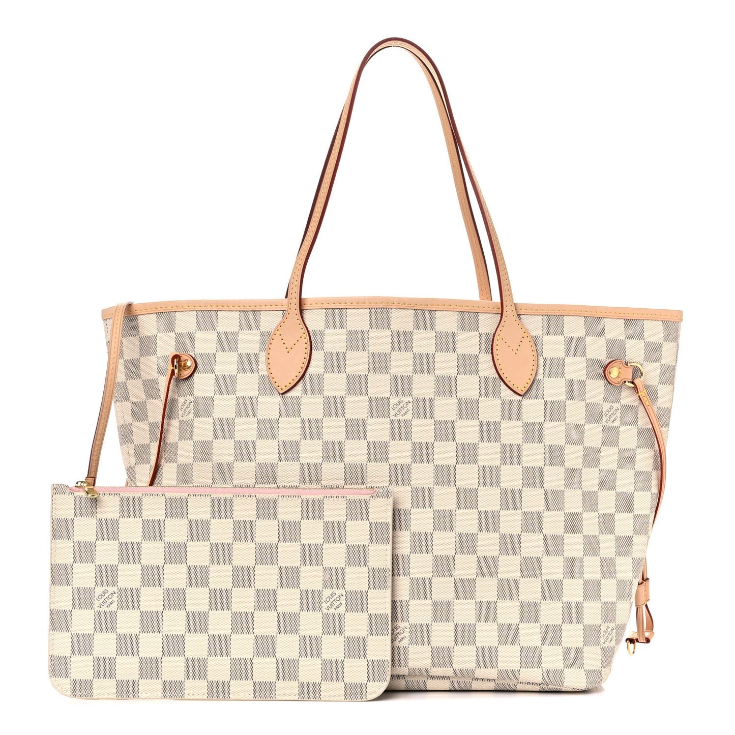 Damier Azur Neo Neverfull MM Rose Ballerine
