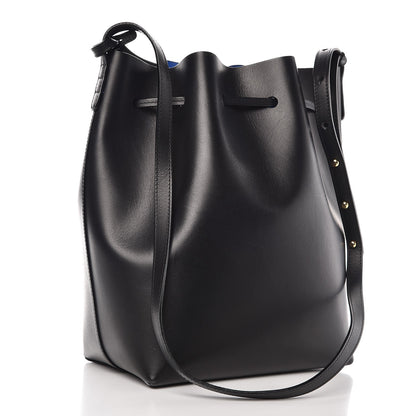 Mansur Gavriel Vegetable Tanned Calfskin Bucket Bag Black Royal 4 of 11