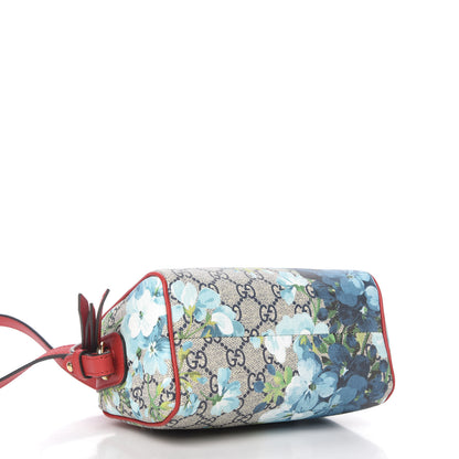 Gucci GG Supreme Monogram Blooms Mini Boston Navy Blue Hibiscus 4 of 10