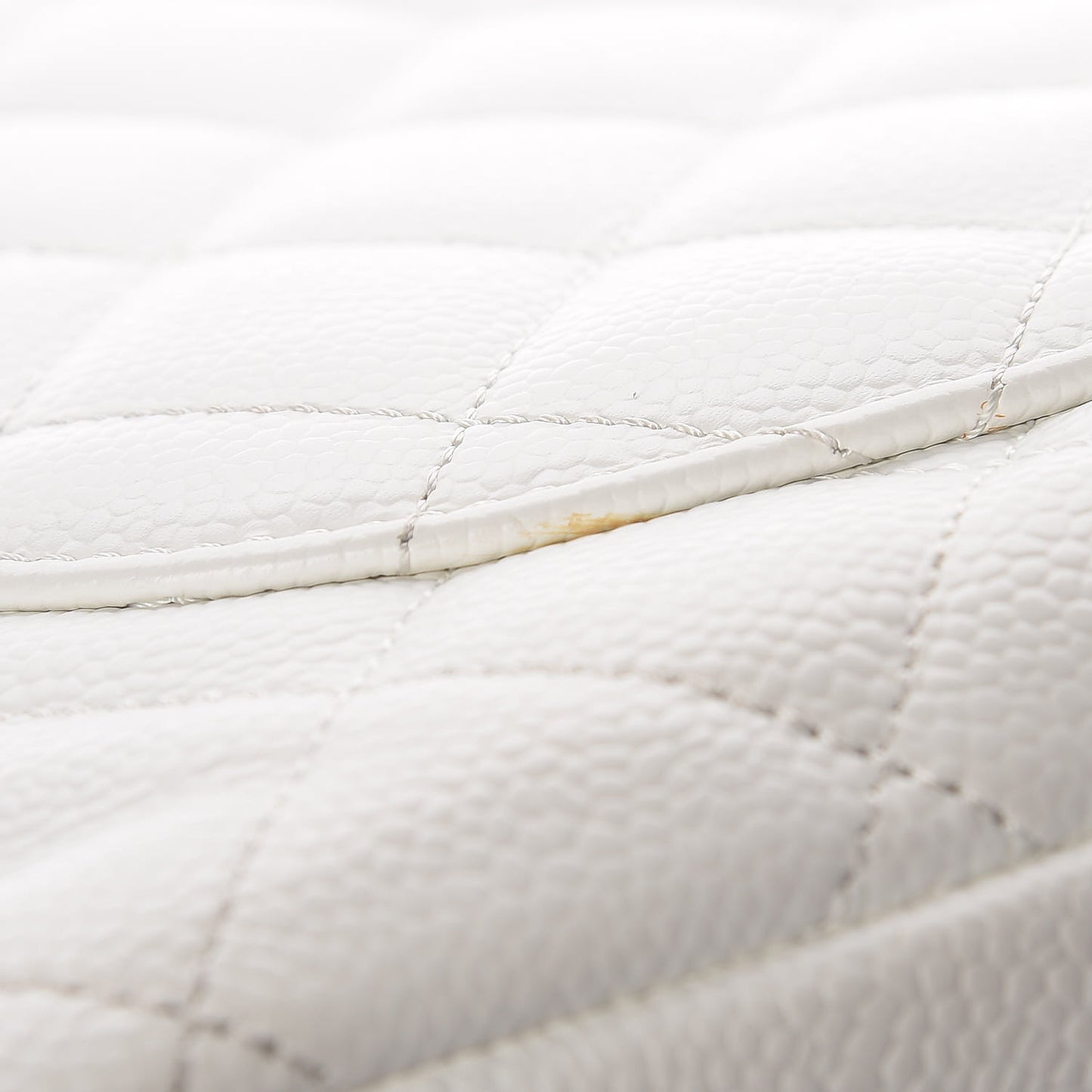 Caviar Quilted Grand Shopping Tote GST White