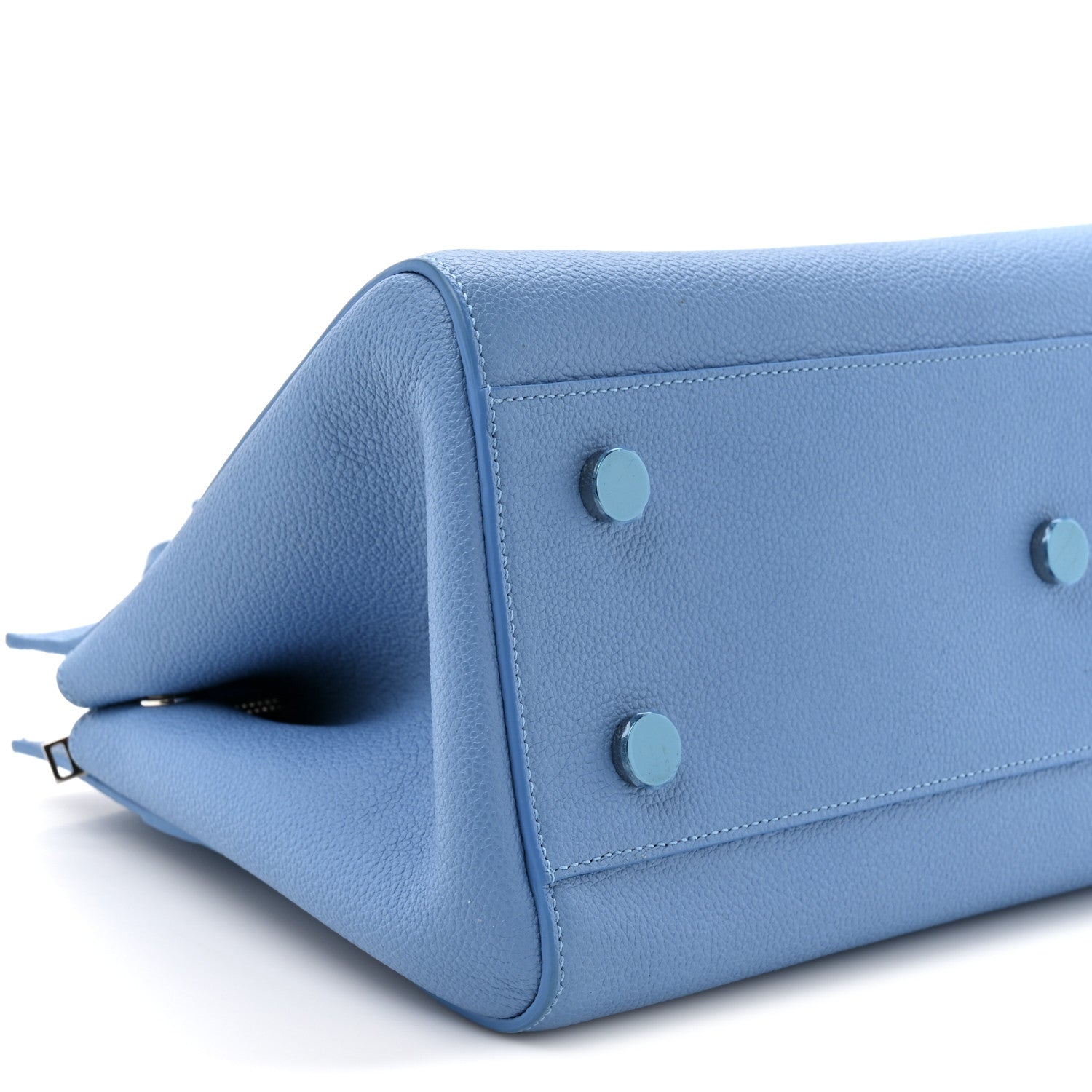 Saint Laurent Grained Calfskin Small Rive Gauche Cabas Blue Clair 10 of 12
