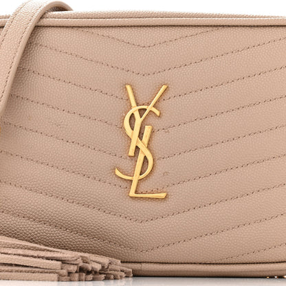 Saint Laurent SAINT LAURENT Grain De Poudre Matelasse Monogram Mini Lou Camera Bag Dark Beige 8 of 12