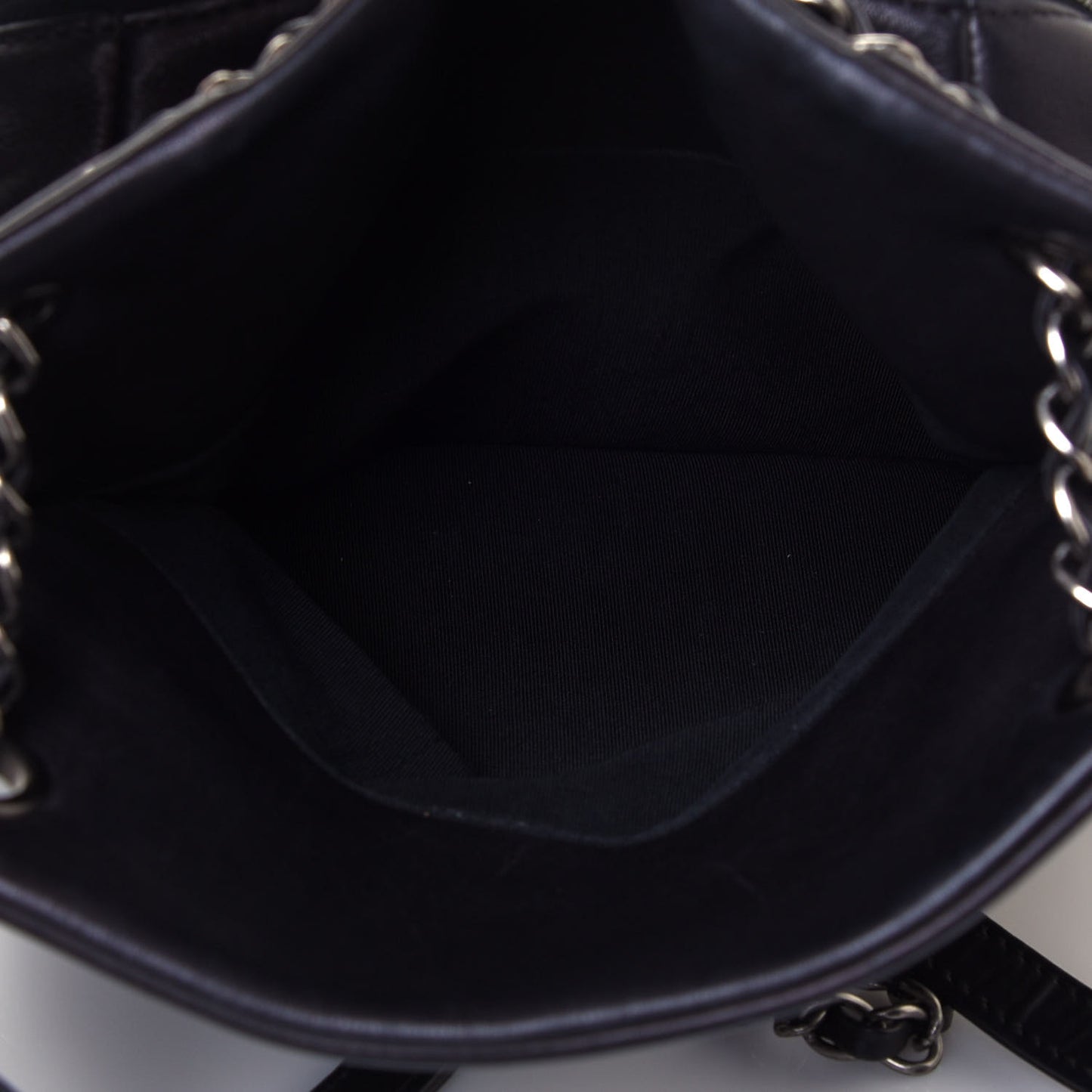 Lambskin Quilted Drawstring Backpack Black