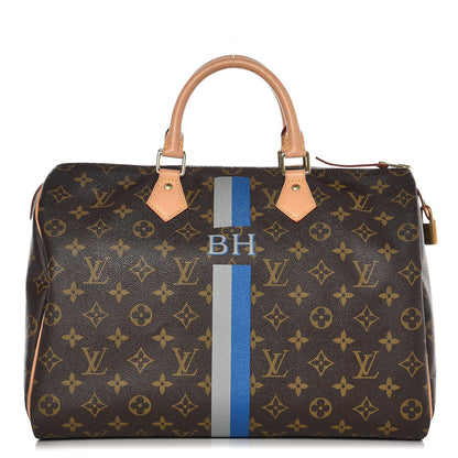 Louis Vuitton Monogram My LV Heritage Speedy 35 Blue De France Gris 1 of 10