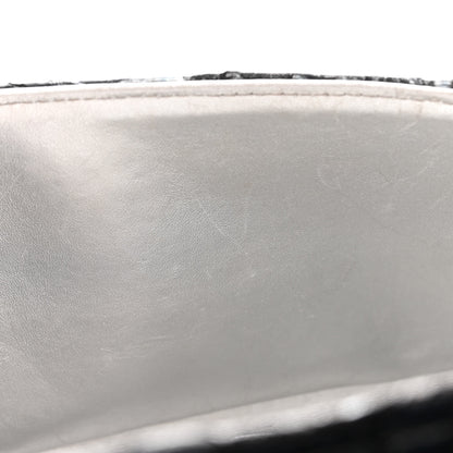 Chanel Metallic Snakeskin Medium Double Flap Blue 12 of 14