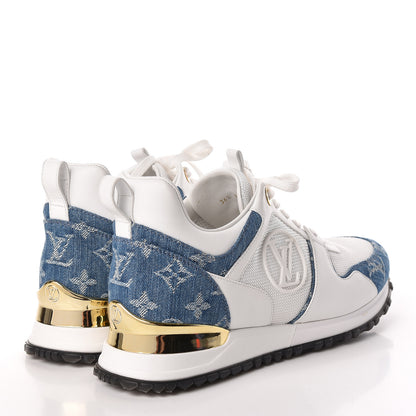 Louis Vuitton Calfskin Monogram Denim Run Away Sneakers 36.5 White 4 of 8