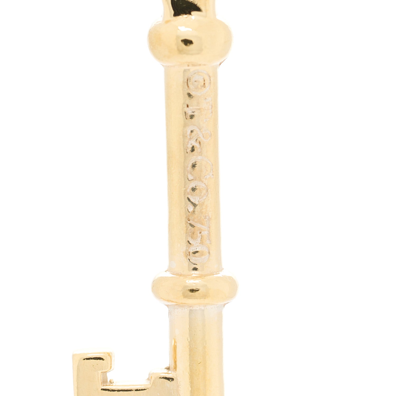 Tiffany 18K Yellow Gold Mini Heart Key Pendant 3 of 3