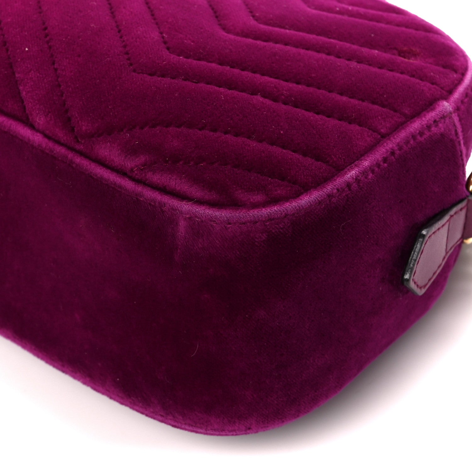 Gucci Velvet Matelasse Small GG Marmont Chain Shoulder Bag Fuchsia Violet Cyclamen 11 of 12