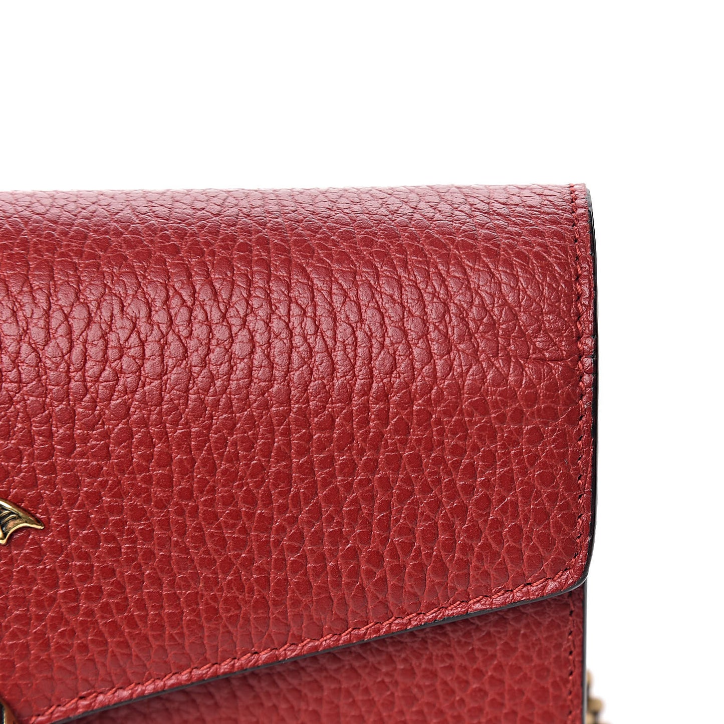 Calfskin Garden Dionysus Chain Wallet Hibiscus Red