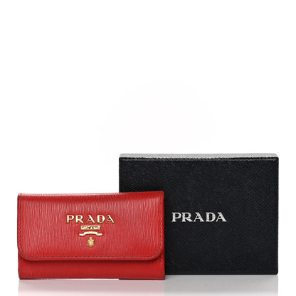 Prada Saffiano Metal 6 Key Holder Fuoco 9 of 9