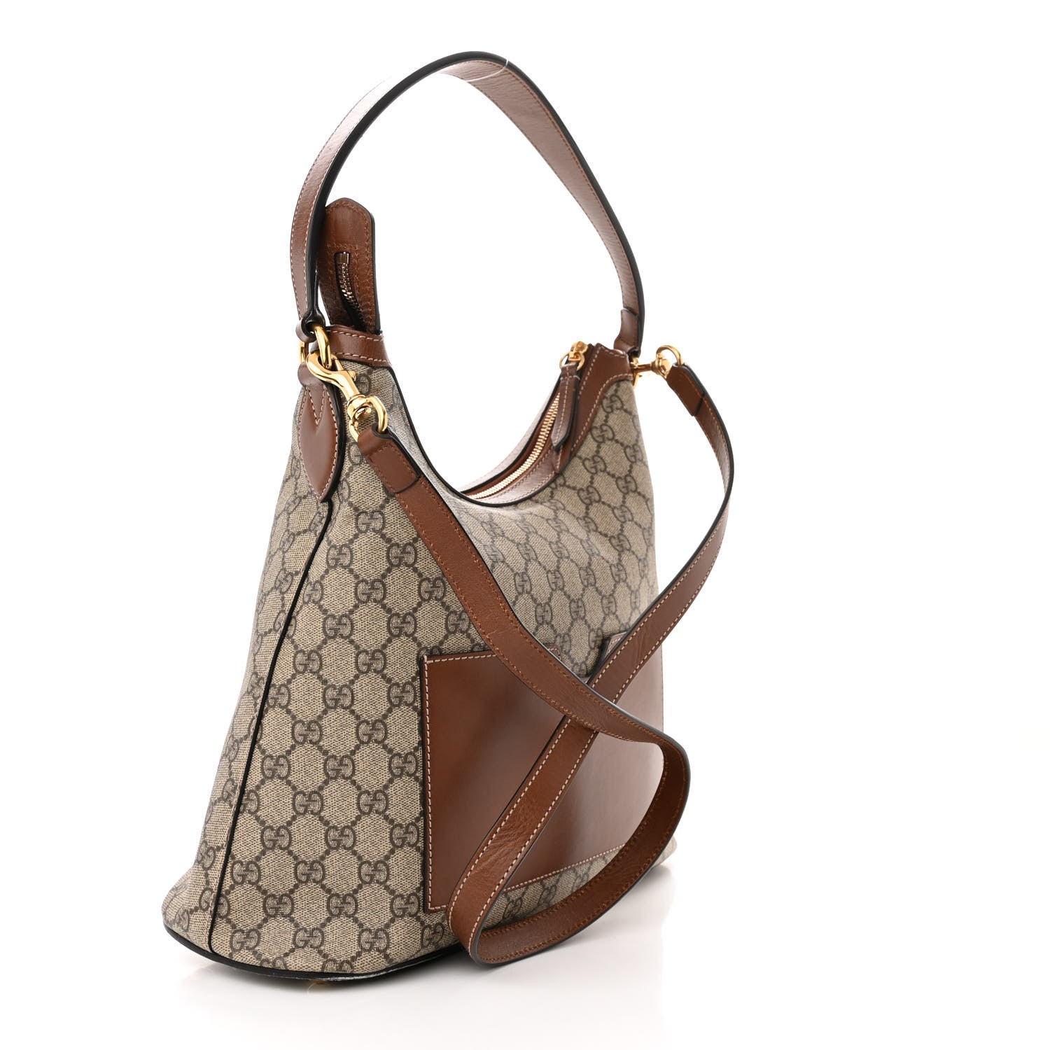 Gucci GG Supreme Monogram Linea A Hobo Brown 3 of 15