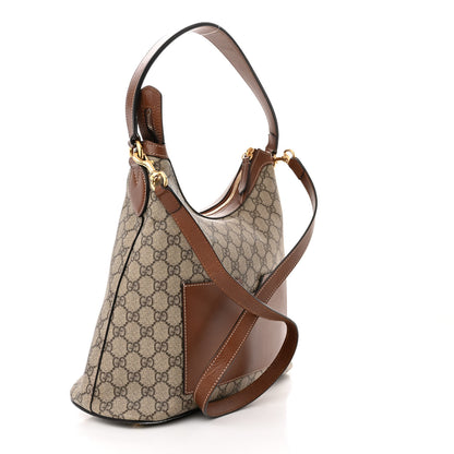 Gucci GG Supreme Monogram Linea A Hobo Brown 3 of 15