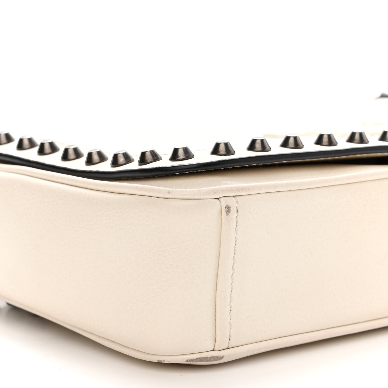 Prada Vitello Studded Crossbody White Black 8 of 9