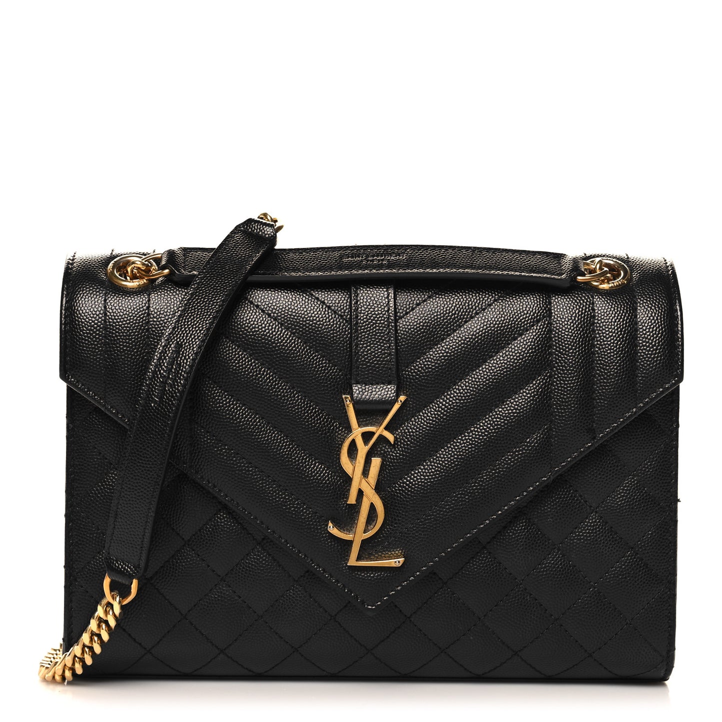 Grain De Poudre Textured Mixed Matelasse Triquilt Medium Monogram Satchel Black