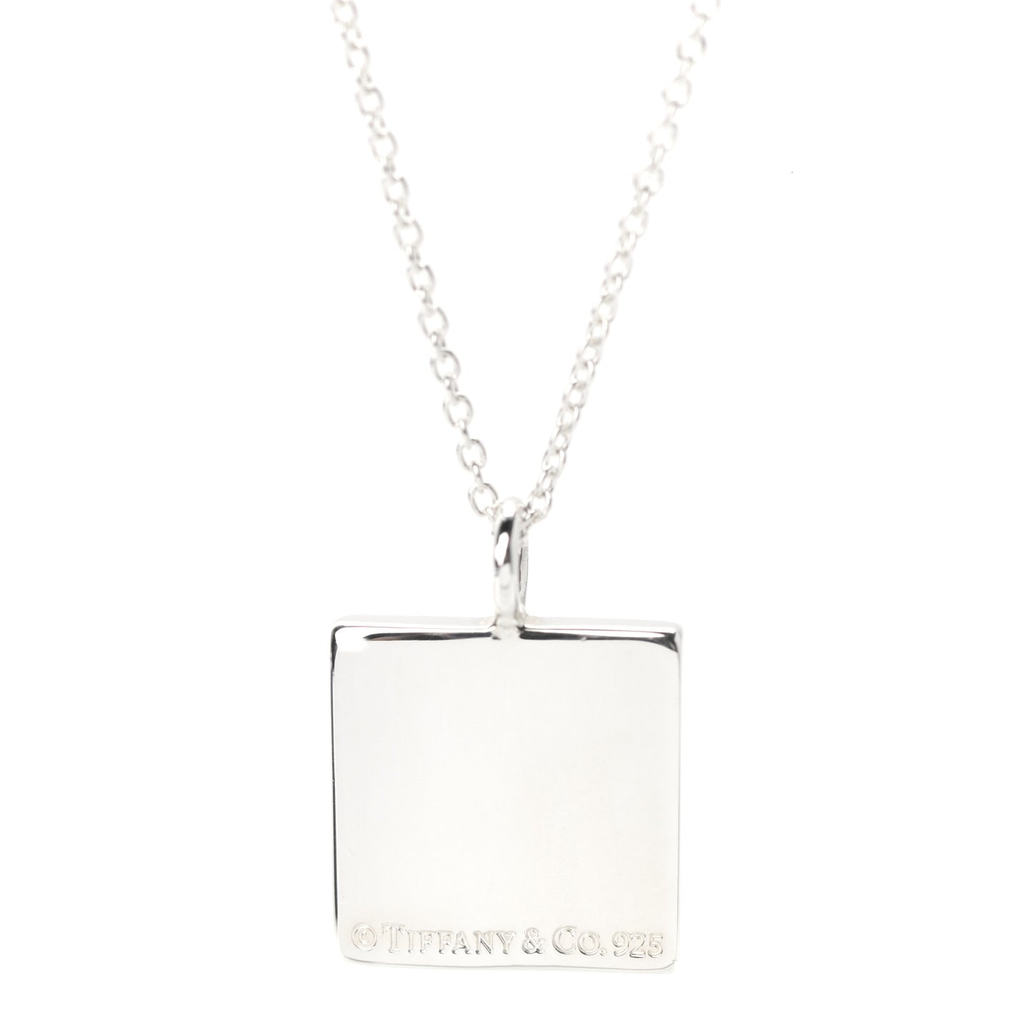Sterling Silver Love Notes Square Pendant Necklace