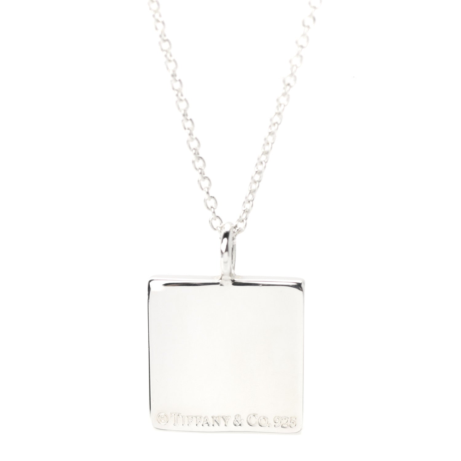 Tiffany Sterling Silver Love Notes Square Pendant Necklace 4 of 6