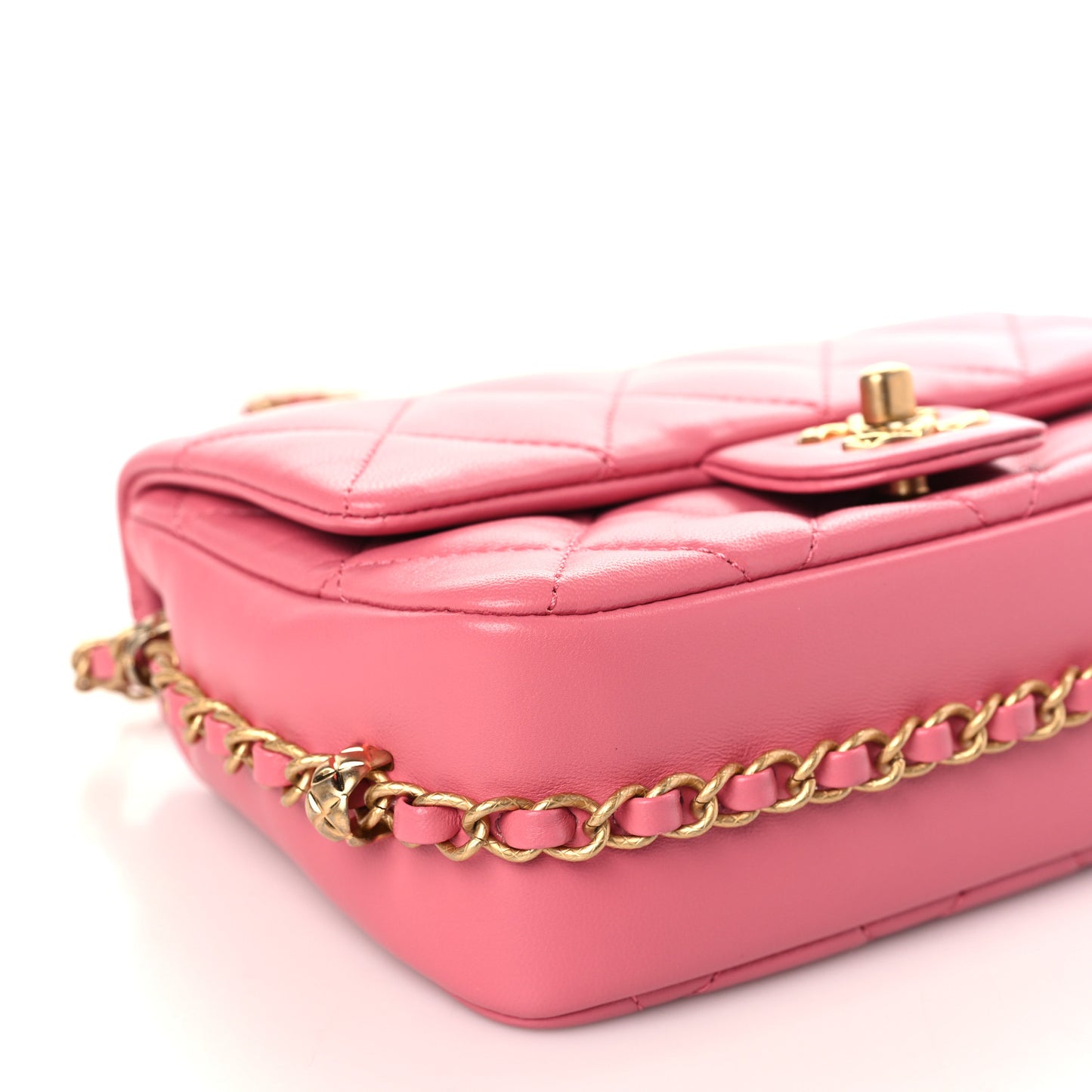 Lambskin Quilted CC Small Dynasty Flap Pink