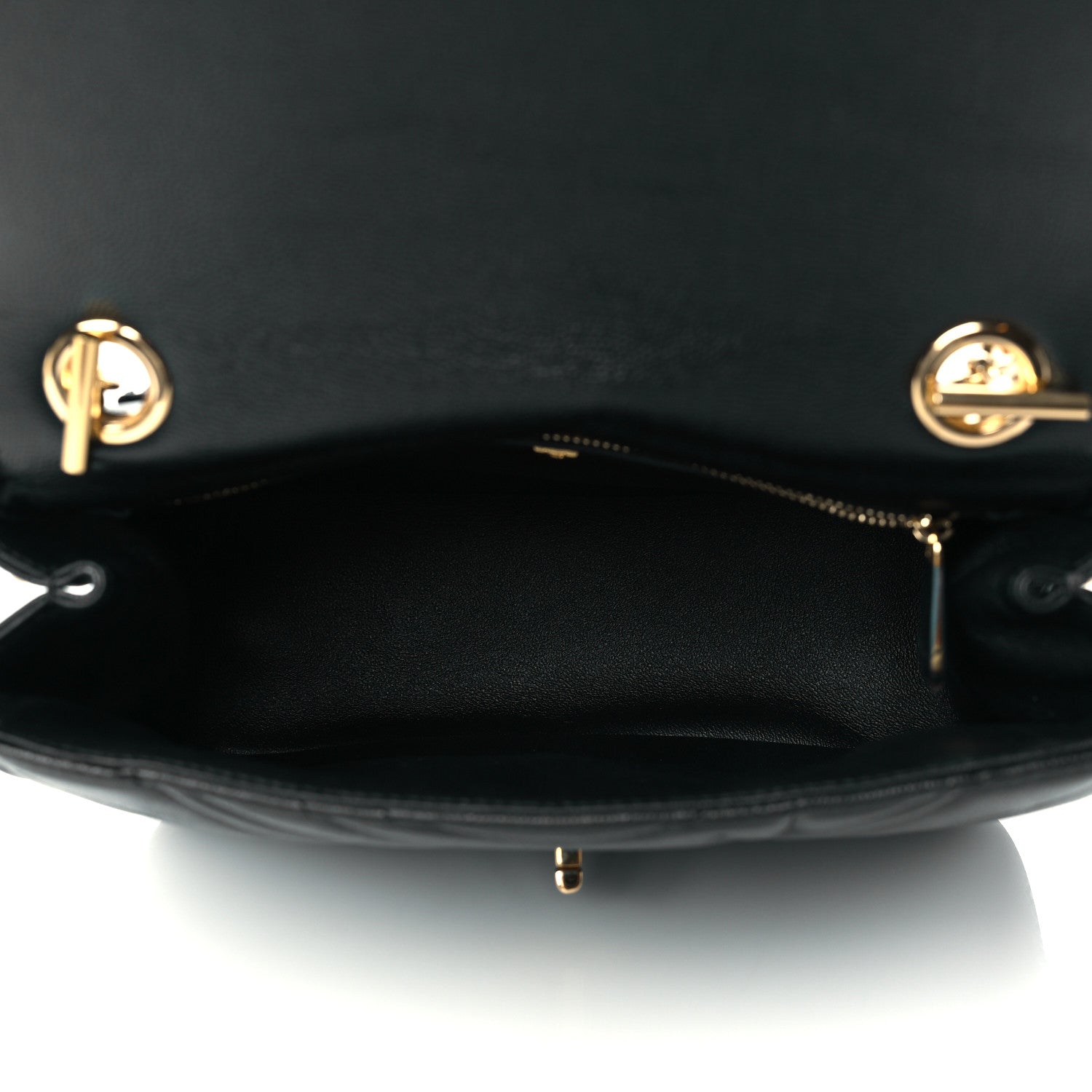 Salvatore Ferragamo Calfskin Quilted Gancini Flap Bag Black 4 of 9