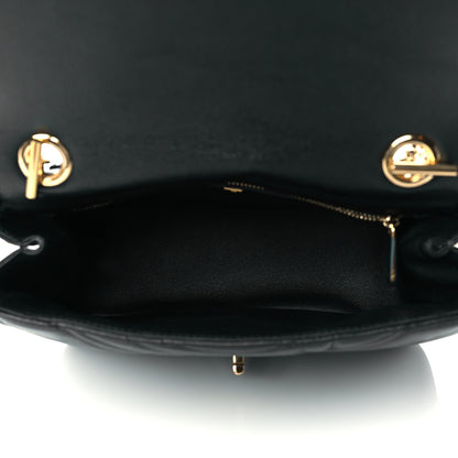Salvatore Ferragamo Calfskin Quilted Gancini Flap Bag Black 4 of 9