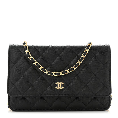 Chanel Caviar Quilted Wallet on Chain WOC Black 1 of 12