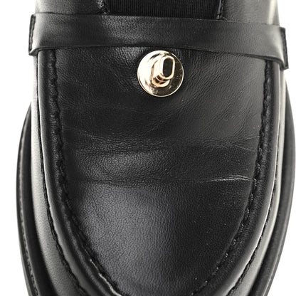 Chanel Lambskin Quilted CC Turnlock Loafers 35 Black 10 of 10