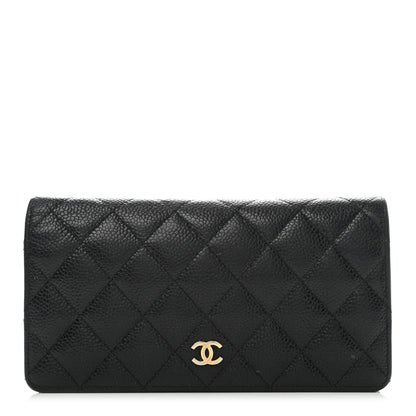 Chanel Caviar Quilted Yen Wallet Black 1 of 16