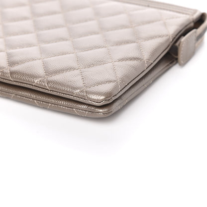 Chanel Metallic Caviar Quilted Small Zipped Boy Pouch Copper 10 of 12