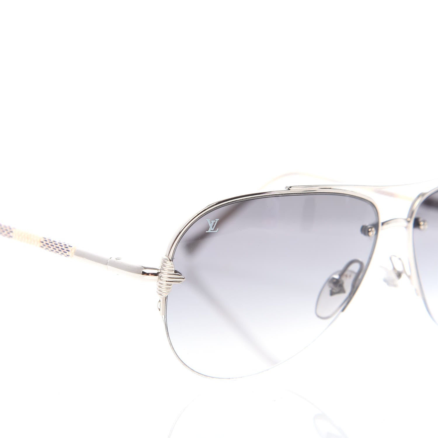 Louis Vuitton Damier Azur Petite Viola Pilote Aviator Sunglasses Z0570U 6 of 7