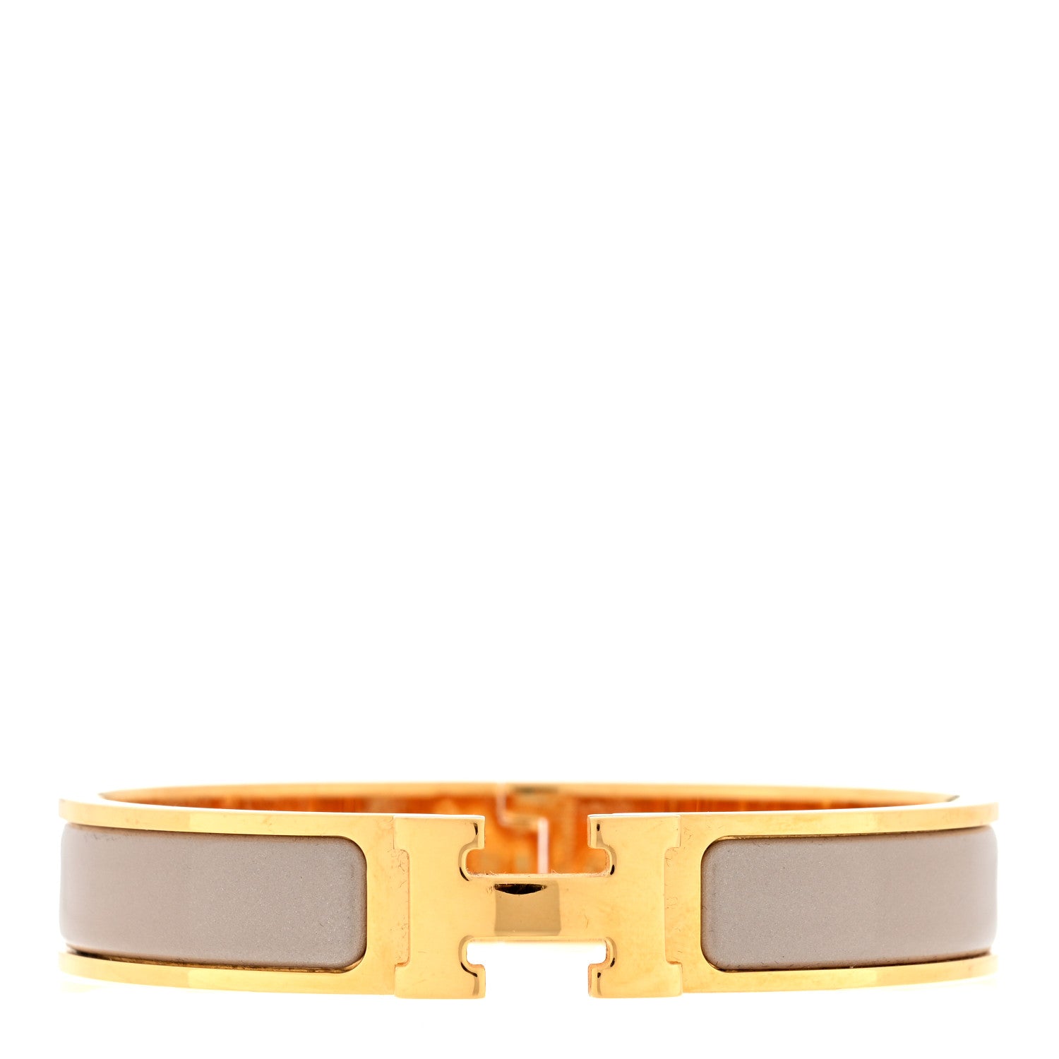 Hermes Enamel Narrow Clic Clac H Bracelet GM Marron Glace 1 of 3