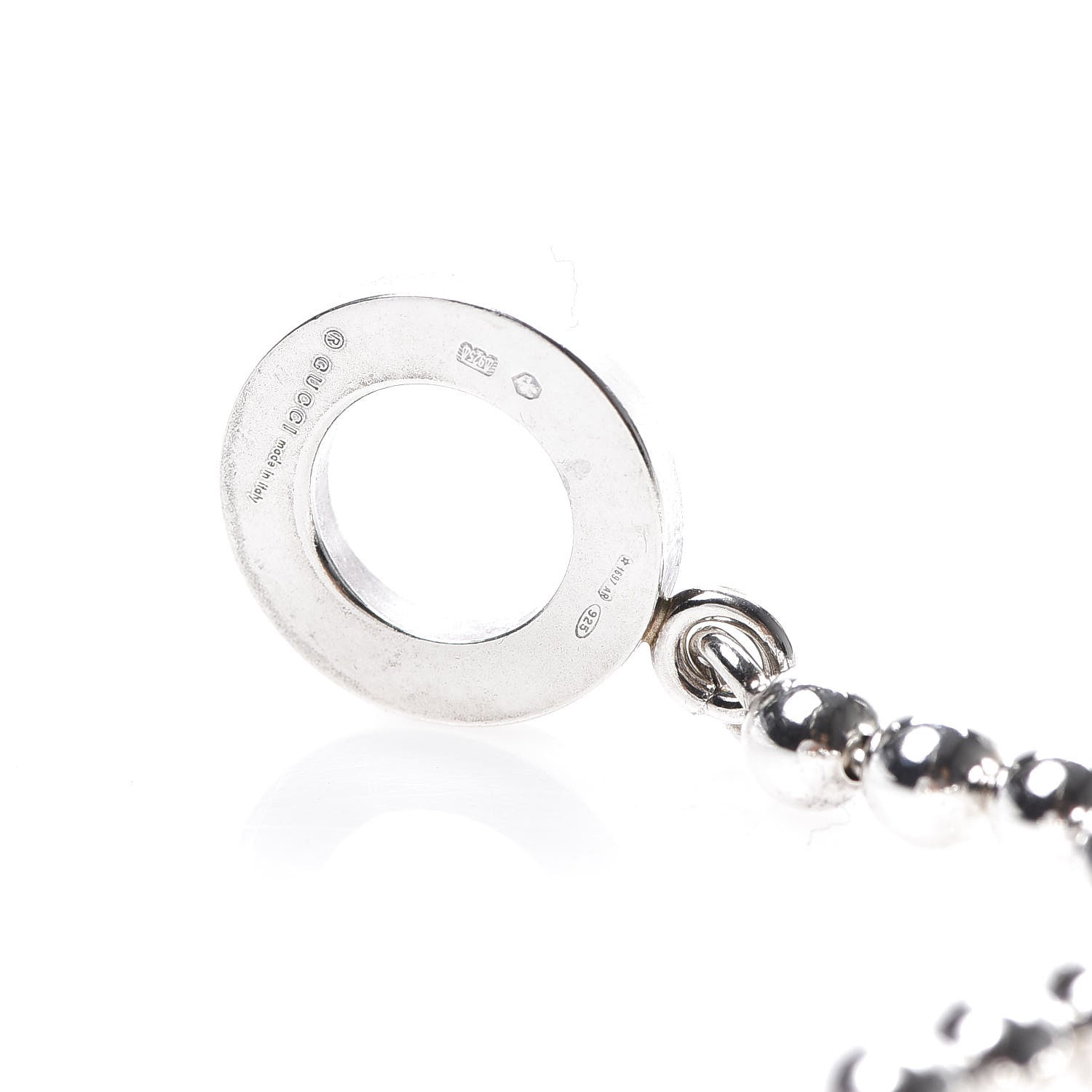 Gucci Sterling Silver Boule Toggle Necklace 6 of 7