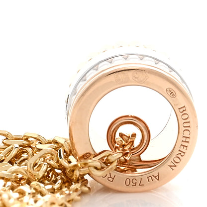 Boucheron 18K White Yellow Rose Gold Diamond Ceramic Quatre Mini Ring Pendant Necklace 4 of 5