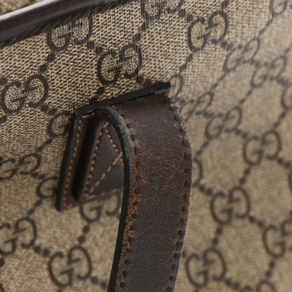 Gucci GG Supreme Monogram Medium Zippered Shopping Tote Dark Brown 9 of 13