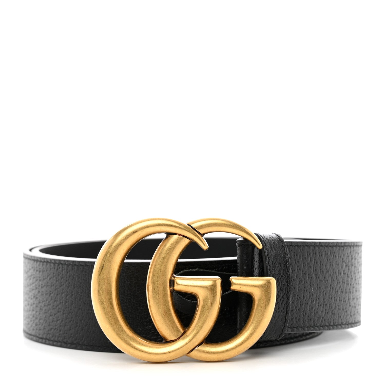 Gucci Textured Dollar Calfskin Double G 40mm Belt 90 36 Black 1 of 7