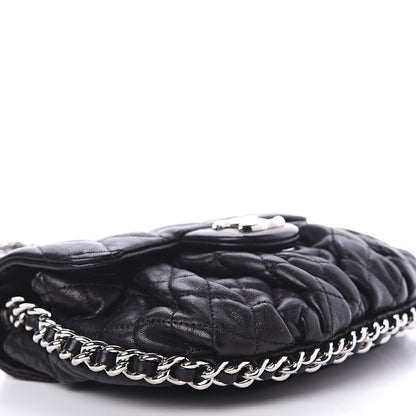 Chanel Washed Lambskin Quilted Mini Chain Around Flap Black 6 of 10