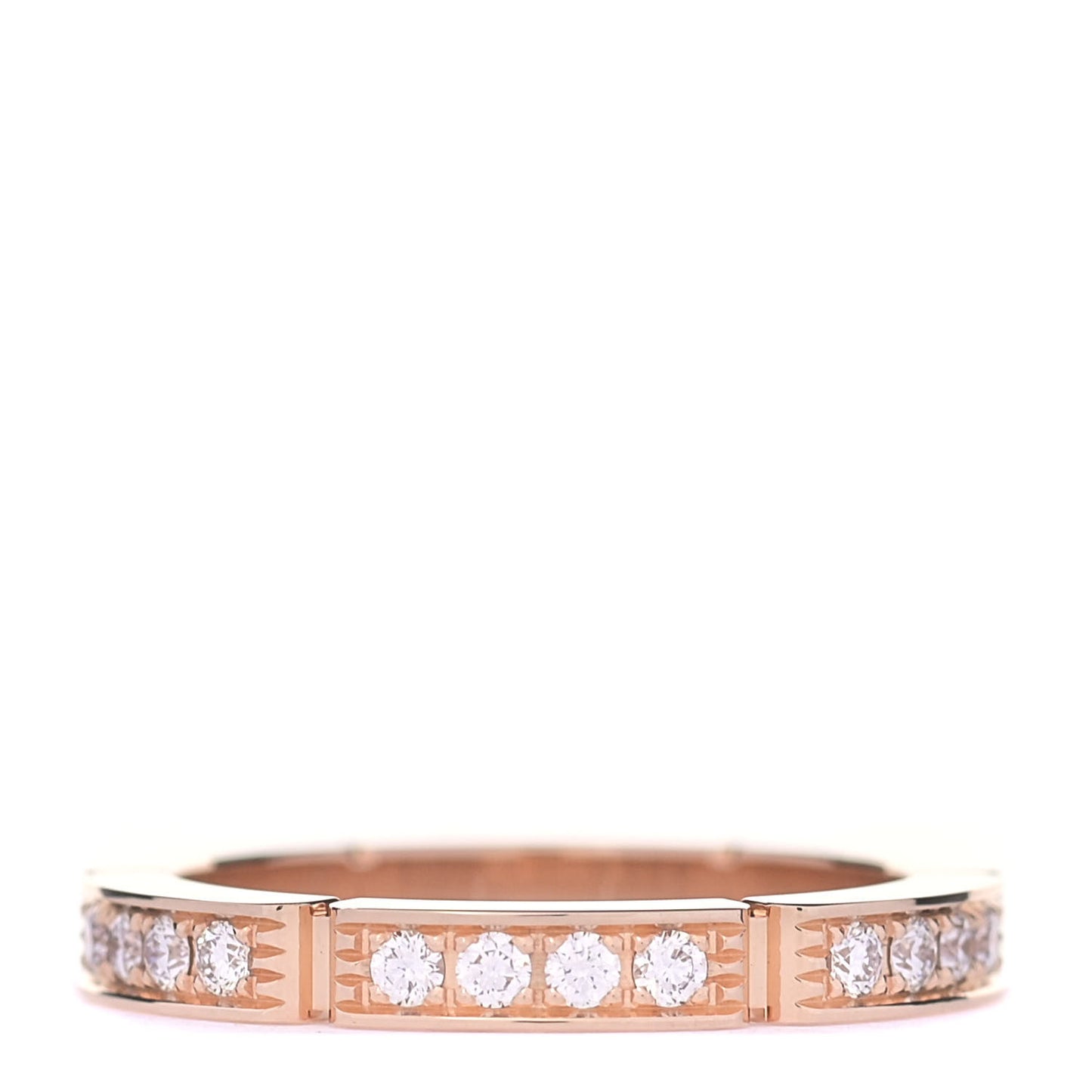 18K Pink Gold Diamond Maillon Panthere Wedding Band Ring 47 4