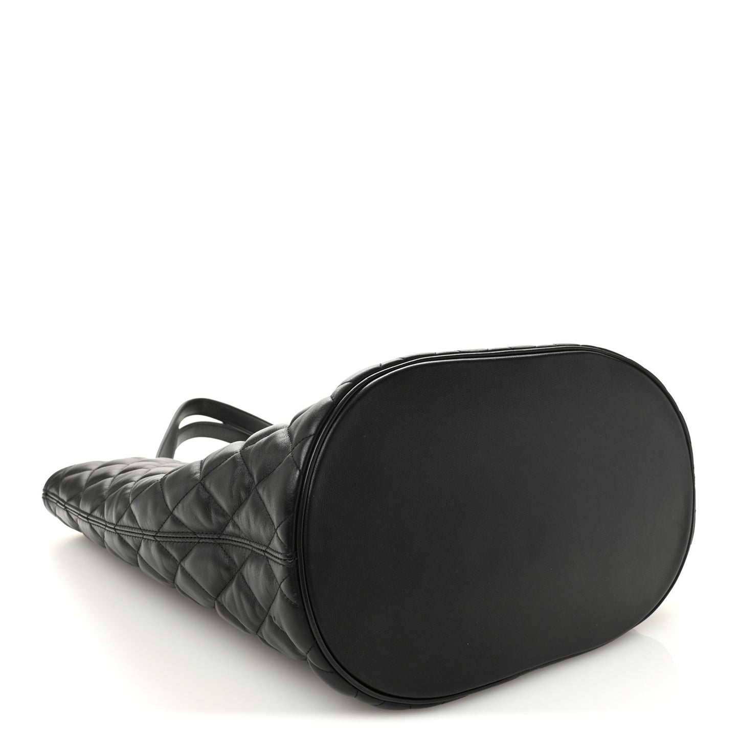 Calfskin Quilted Paris Shopper Tote Black