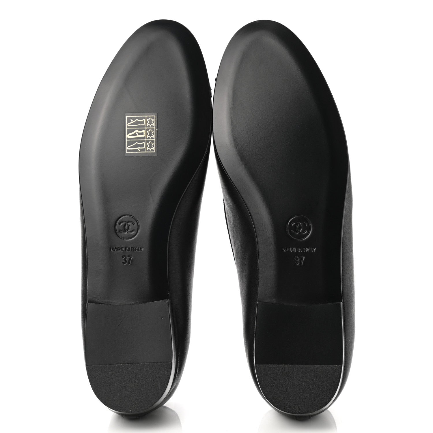Chanel Lambskin Cap Toe Ballerina Flats 37 Black 7 of 9